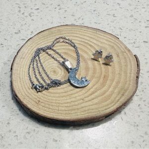 Stainless steel moon with star